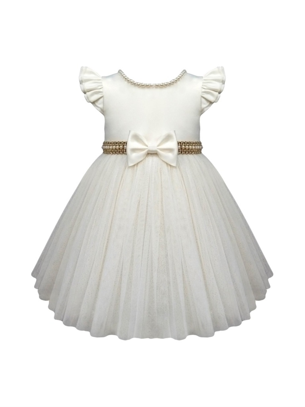 NWT Baby Girl American Princess Party Dress White & Gold 9M